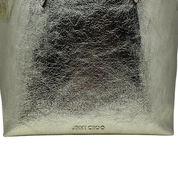 Jimmy Choo Barra Tote in Light Gold Distressed Metallic - Picture 4 of 12